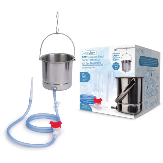 AquaClean 8PC Stainless Steel Bucket Mate Set - Cleansing Kit - 8-Piece Set XGEN Products