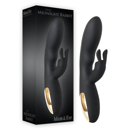 Adam & Eve The Midnight Rabbit - Black 20.3 cm (8'') Rabbit Vibrator Adam & Eve