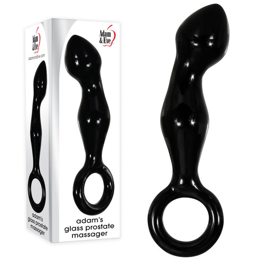 Adam & Eve ADAMS GLASS PROSTATE MASSAGER - Black Glass 16.6 cm Prostate Massager Black - Club X