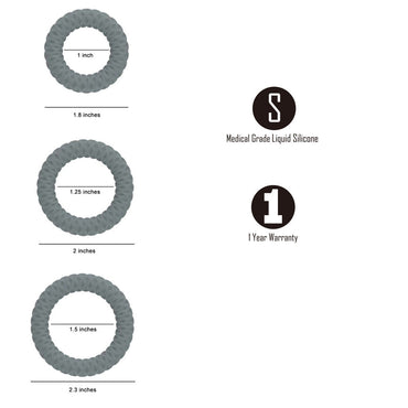 Maia ONYX - Grey Cock Ring Set - Set of 3 Sizes Maia Toys