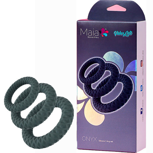 Maia ONYX - Grey Cock Ring Set - Set of 3 Sizes Maia Toys