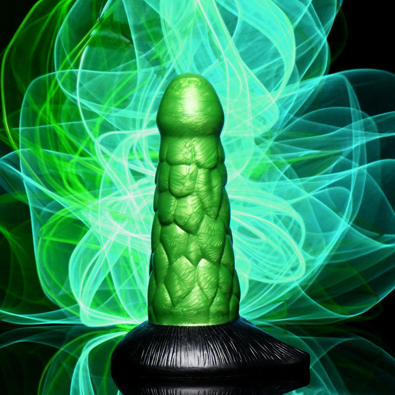Creature Cocks Radioactive Reptile Thick Scaly Silicone Dildo - Green 19 cm Dildo XR Brands