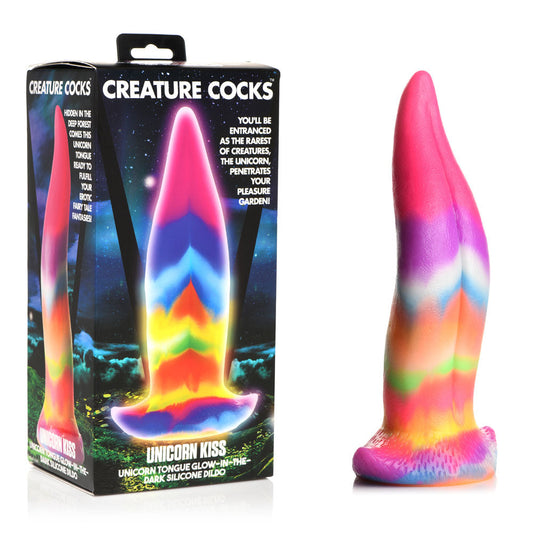 Creature Cocks Unicorn Kiss Silicone Dildo - Coloured 21.4 cm Fantasy Unicorn Tongue Dildo XR Brands