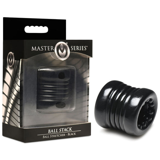Master Series Ball Stack Ball Stretcher - Black - Black Ball Stretcher XR Brands