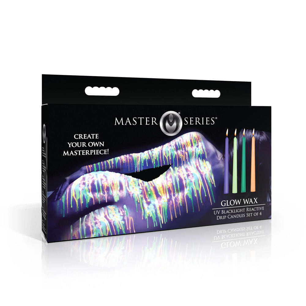 Master Series Glow Wax - UV Blacklight Reactive Drip Candles - Set of 4 Coloured - Club X
