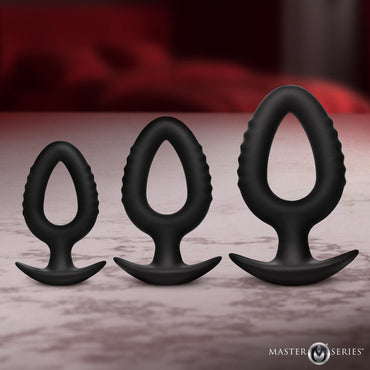 Master Series Pop Plugs - Black Anal Plug Trainer Set - Set of 3 Sizes
