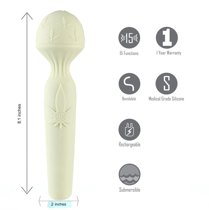 Maia Marlie 420 - Green 20.6 cm USB Rechargeable Massage Wand Green - Club X