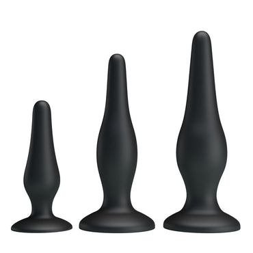 Party Up JERRY Butt Plug Set - Black Butt Plugs - Set of 3 Sizes Party Up