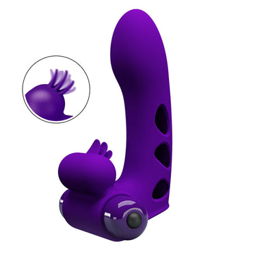 Party Up MIKE Finger Vibe - Purple - Purple Vibrating Finger Vibrator Party Up