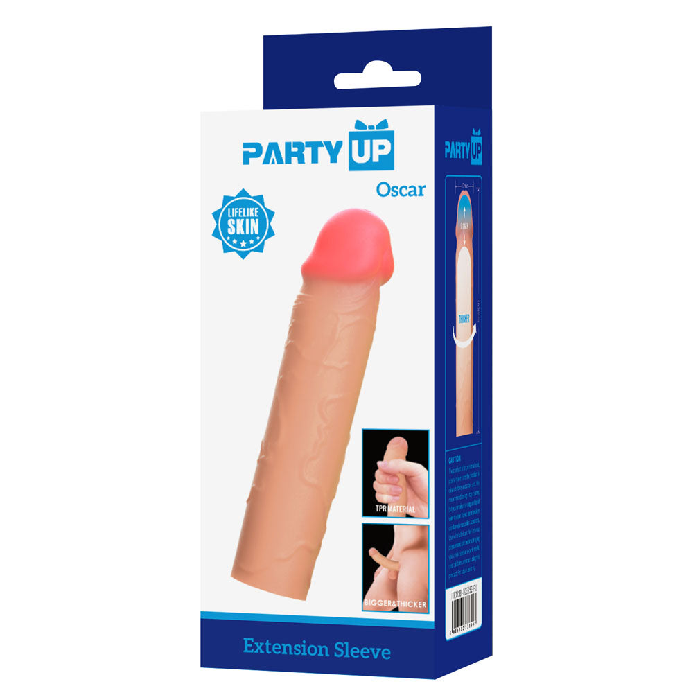 Party Up OSCAR 1 Inch Extender Sleeve - Flesh 1 Inch Penis Extender Sleeve Party Up