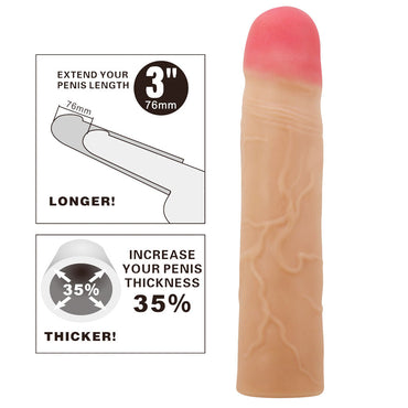 Party Up PHILIP 3 Inch Extender Sleeve - Flesh 3 Inch Penis Extender Sleeve Party Up