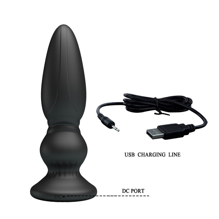 MR PLAY Powerful Vibrating Anal Plug - Black 12.5 cm USB Rechargeable Vibrating Anal Plug with Remote Pretty Love