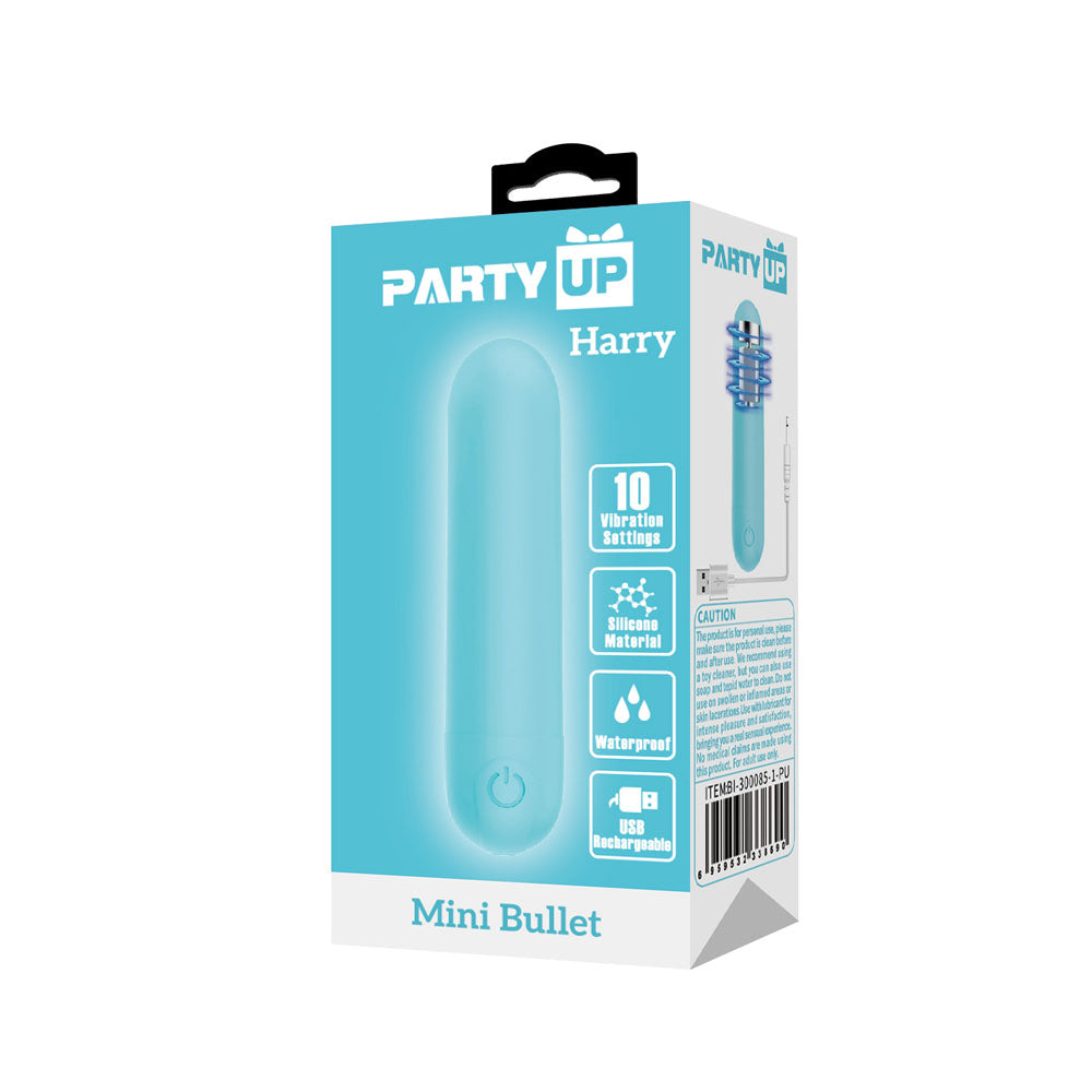 Party Up HARRY Mini Bullet - Teal - Teal 8 cm USB Rechargeable Bullet Party Up
