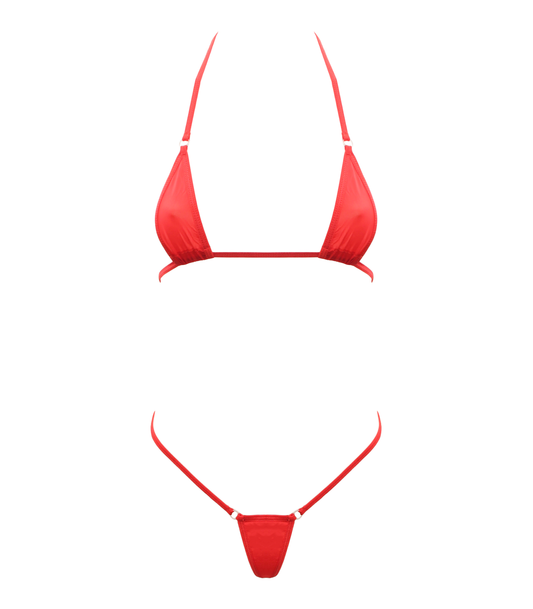 BIK002 Spandex Fabric Micro Bikini - Red - Club X