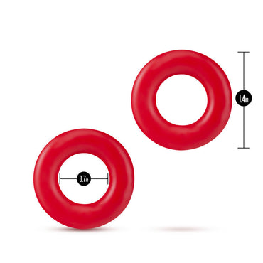 Stay Hard Donut Rings - Red Cock Rings - Set of 2 Blush Novelties