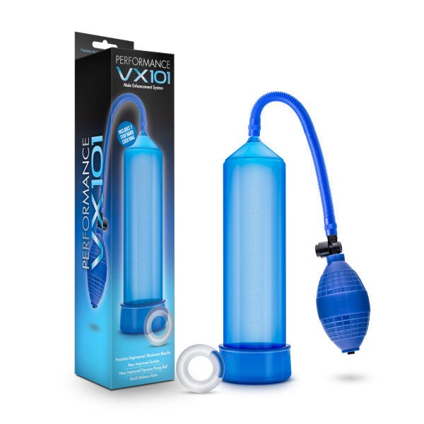 Performance VX101 Male Enhancement Pump - Blue Penis Pump Blush