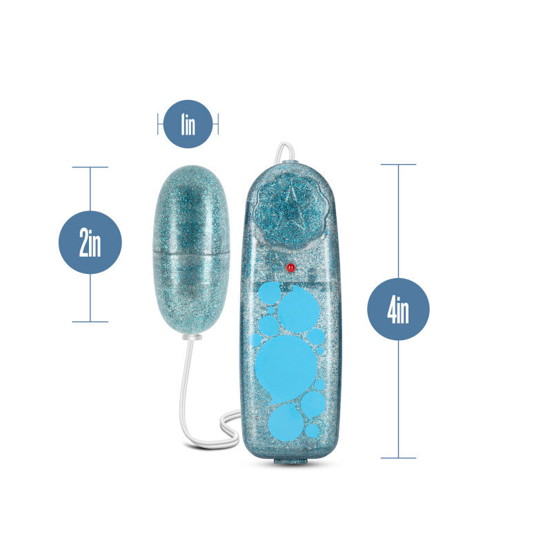 B Yours Glitter Power Bullet - Blue - Glitter Blue 5.5 cm Bullet Blush Novelties