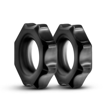Stay Hard Nutz - Black Cock Rings - Set of 2 Blush Novelties
