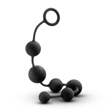 Anal Adventures Platinum Silicone Large Anal Beads - Black 40 cm Large Anal Beads Blush Novelties