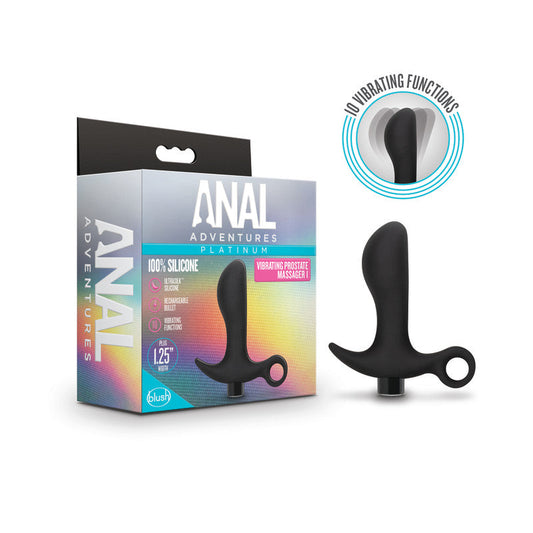 Anal Adventures Platinum Vibrating Prostate Massager 01 - Black 10.8 cm USB Rechargeable Prostate Massager Blush Novelties