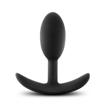 Anal Adventures Platinum Vibra Slim Plug - Black 8.9 cm Small Butt Plug with Internal Ball Blush Novelties