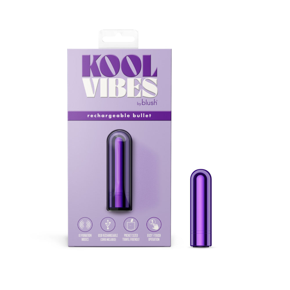 Kool Vibes - Rechargeable Mini Bullet - Grape - Purple 6.4 cm USB Rechargeable Bullet Purple - Club X