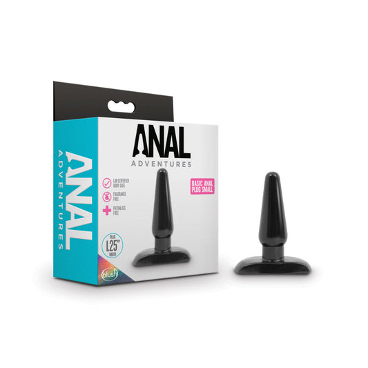 Anal Adventures Basic Anal Plug - Small - Black 10.8 cm Butt Plug Blush Novelties