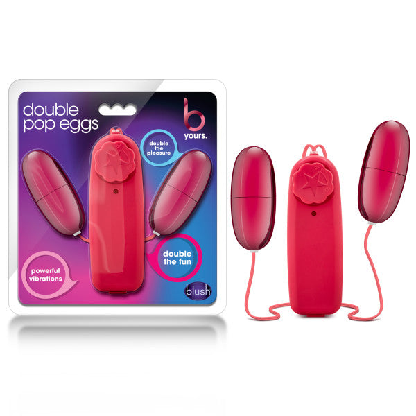 B Yours Double Pop Eggs - Cerise Pink Dual Vibrating Eggs Blush