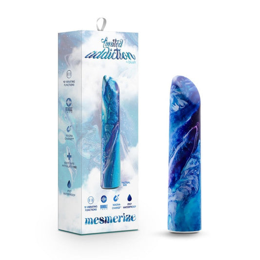 Limited Addiction Mesmerize - Power Vibe - Azure Blue 10.2 cm USB Rechargeable Bullet Blush Novelties
