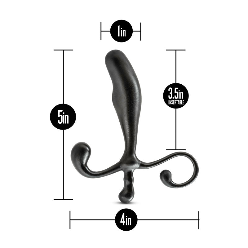 Anal Adventures Prostate Stimulator - Black 12.7 cm Prostate Massager Blush
