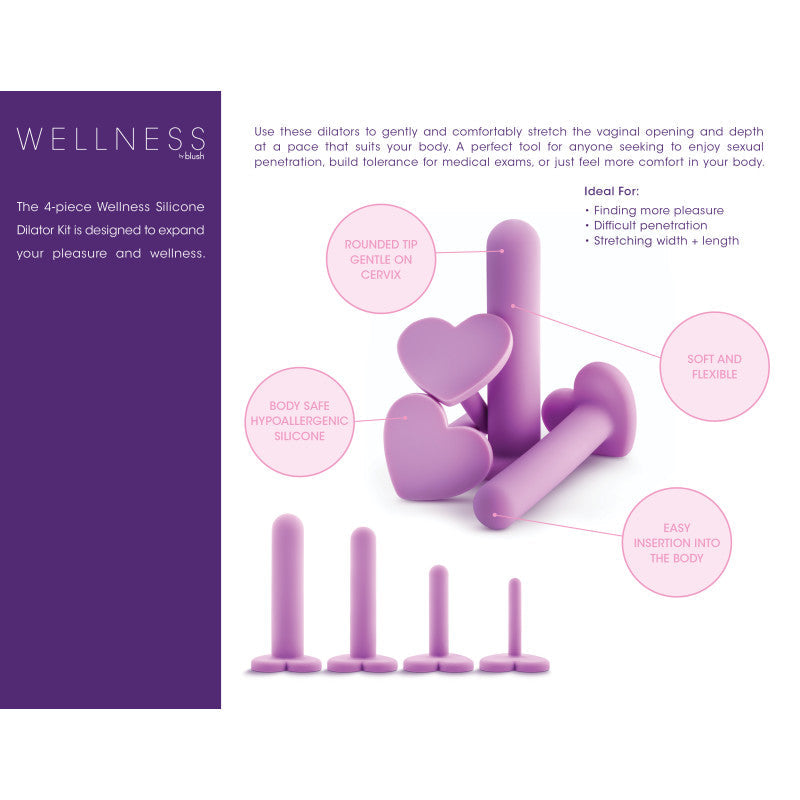 Wellness - Dilator Kit - Purple Vaginal Dilators - Set of 4 Sizes Blush Novelties