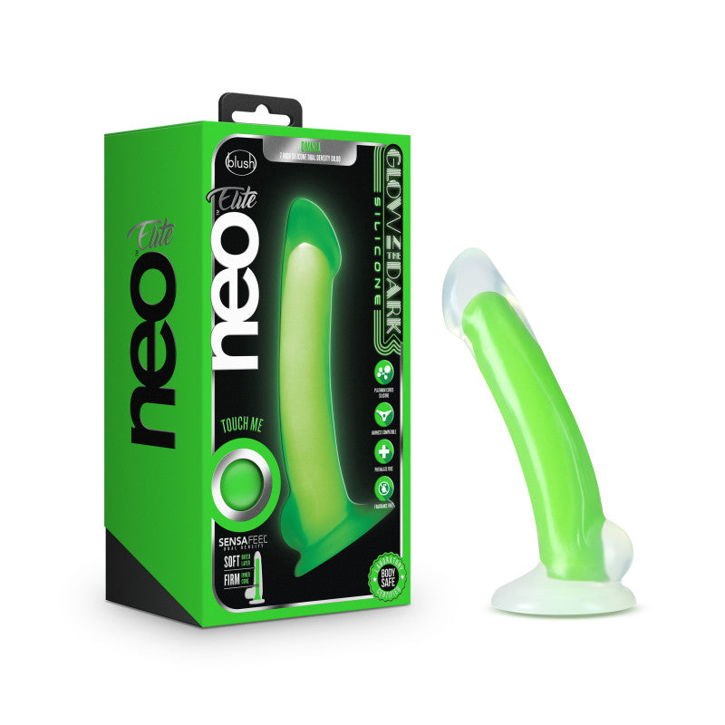 Neo Elite Glow Omnia - Glow In Dark Green 17.8 cm Dual Density Dong Green - Club X