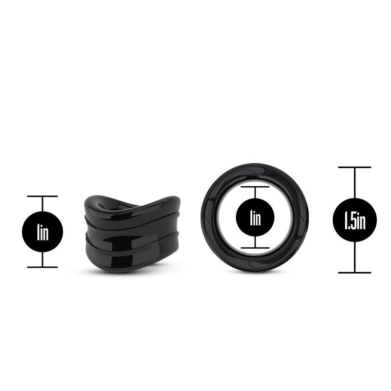 Stay Hard Beef Ball Stretcher Snug - Black 2.5 cm Ball Stretcher Ring Blush Novelties