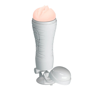 CRAZY BULL FLORA Vibrating Stroker - Flesh USB Rechargeable Vibrating Squeezeable Vagina Stroker with Suction Base Crazy Bull