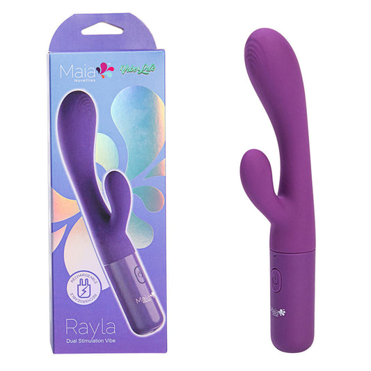 Maia RAYLA - Purple 17.8 cm USB Rechargeable Rabbit Vibrator Purple - Club X