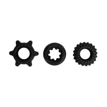 Maia MANZO - Black Silicone Cock Rings - Set of 3 Maia Toys