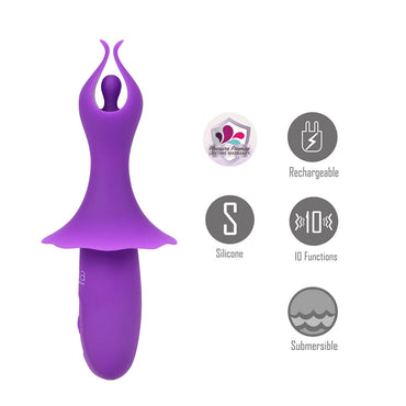 Maia SIENNA - Purple - Purple 15.2 cm USB Rechargeable Fluttering Bullet Maia Toys