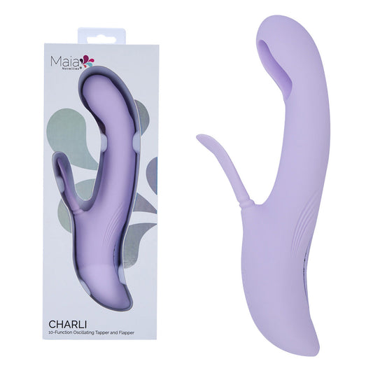 Maia CHARLI - Lavender 22.9 cm USB Rechargeable Flapping & Tapping Rabbit Vibrator Maia Toys