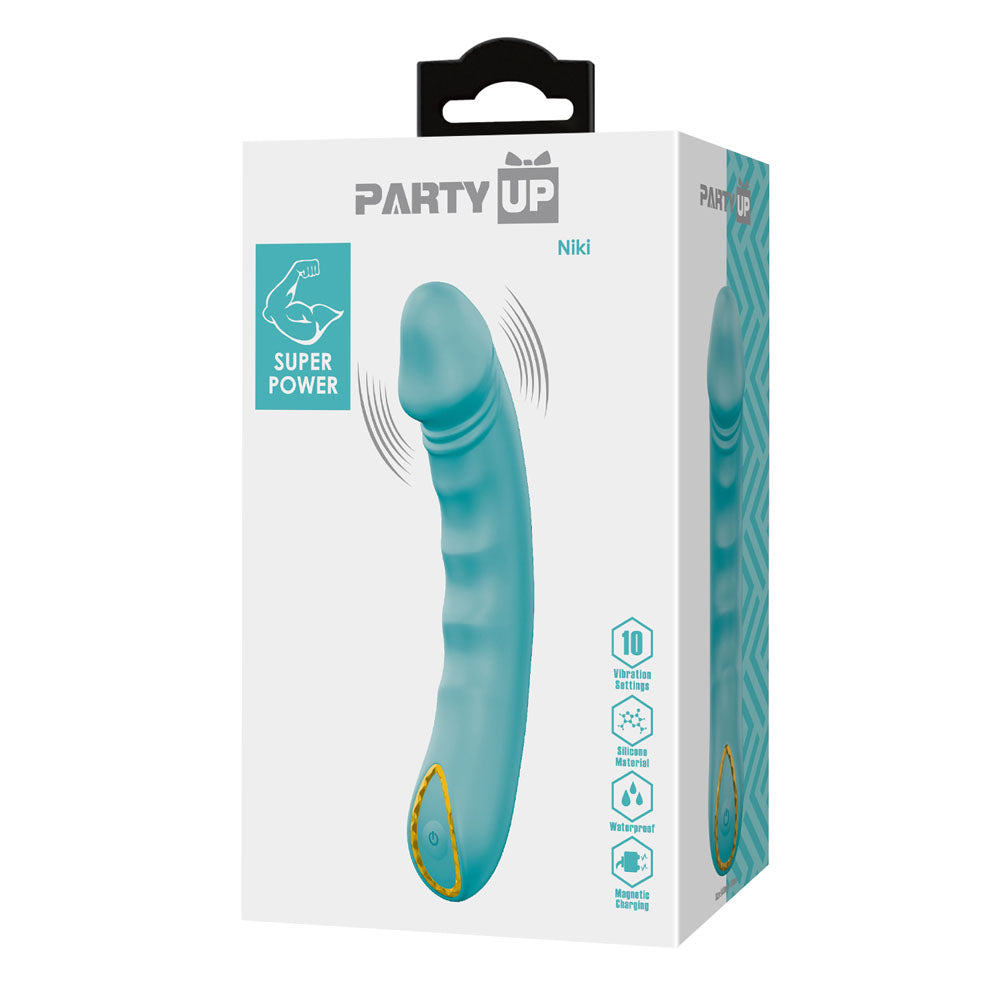 Party Up NIKI - Teal - Teal 15.4 cm USB Rechargeable Vibrator Party Up