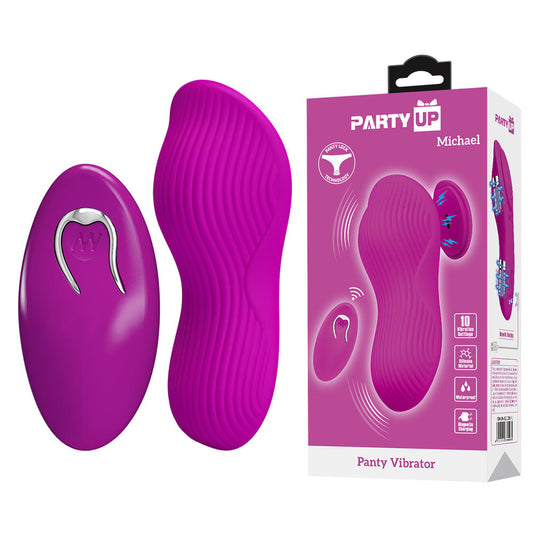 Party Up MICHAEL Panty Vibe - Pink - Pink USB Rechargeable Panty Vibrator with Wireless Remote Control Party Up