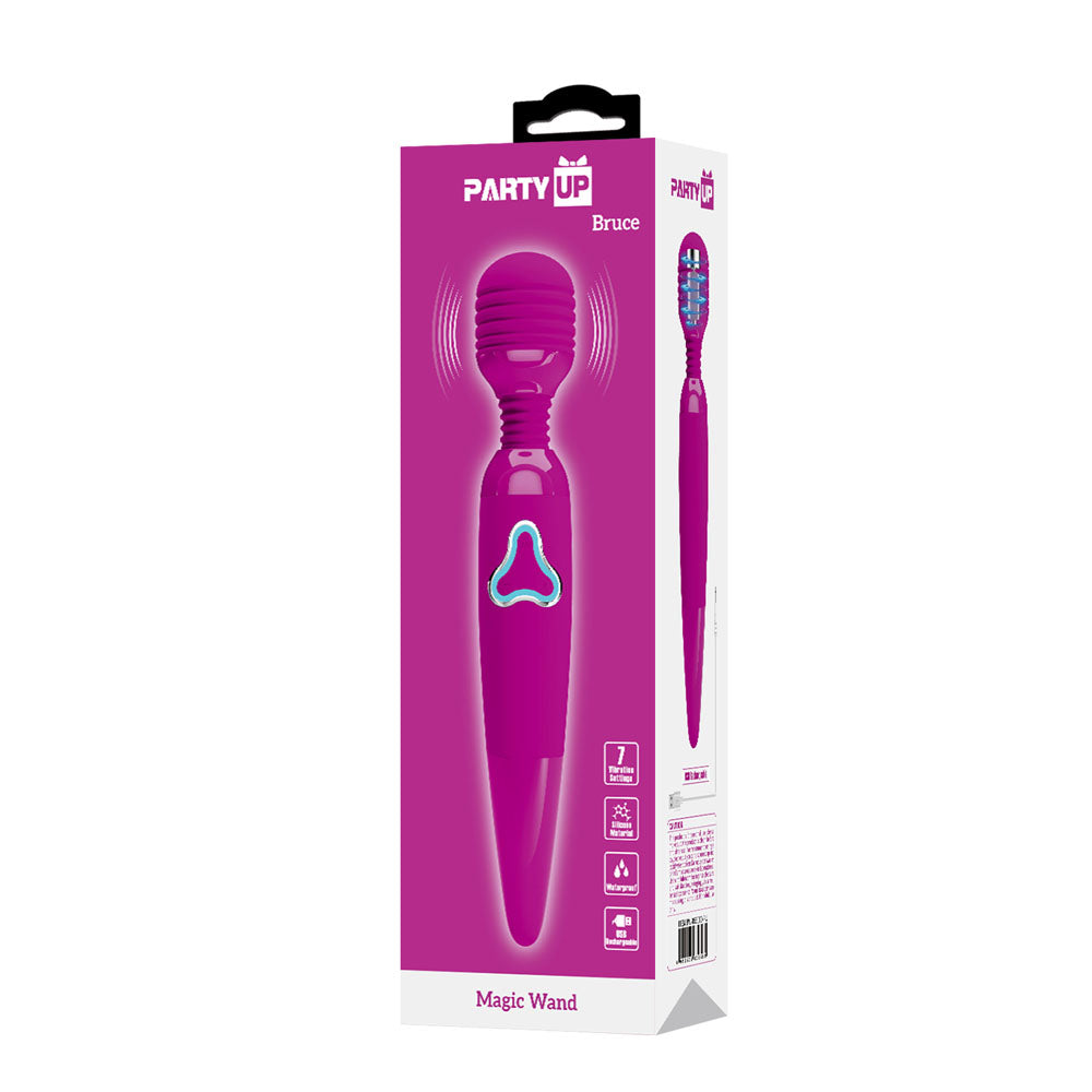 Party Up BRUCE Wand - Pink - Pink 25 cm USB Rechargeable Massage Wand Party Up