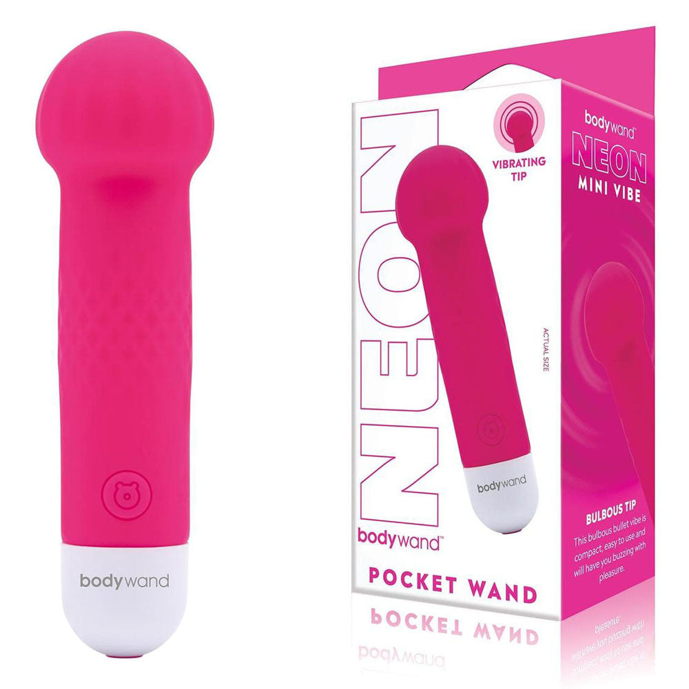 Bodywand Neon Mini Pocket Wand - Neon Pink - Pink 12 cm USB Rechargeable Mini Wand Pink / 50 - Club X