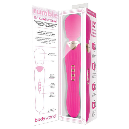 Bodywand RUMBLE WAND 12 Inch - Hot Pink - Hot Pink 30 cm USB Rechargeable Massage Wand Bodywand