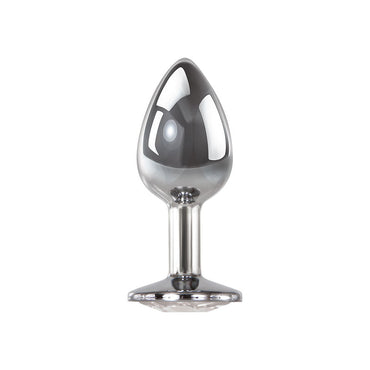 Adam & Eve Clear Gem Anal Plug - Small - Metallic 7.1 cm Small Butt Plug with Clear Gem Base Adam & Eve