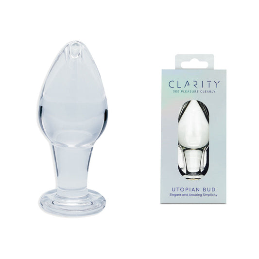 Clarity - Utopian Bud - Clear 8.9 cm Glass Butt Plug Creative Conceptions