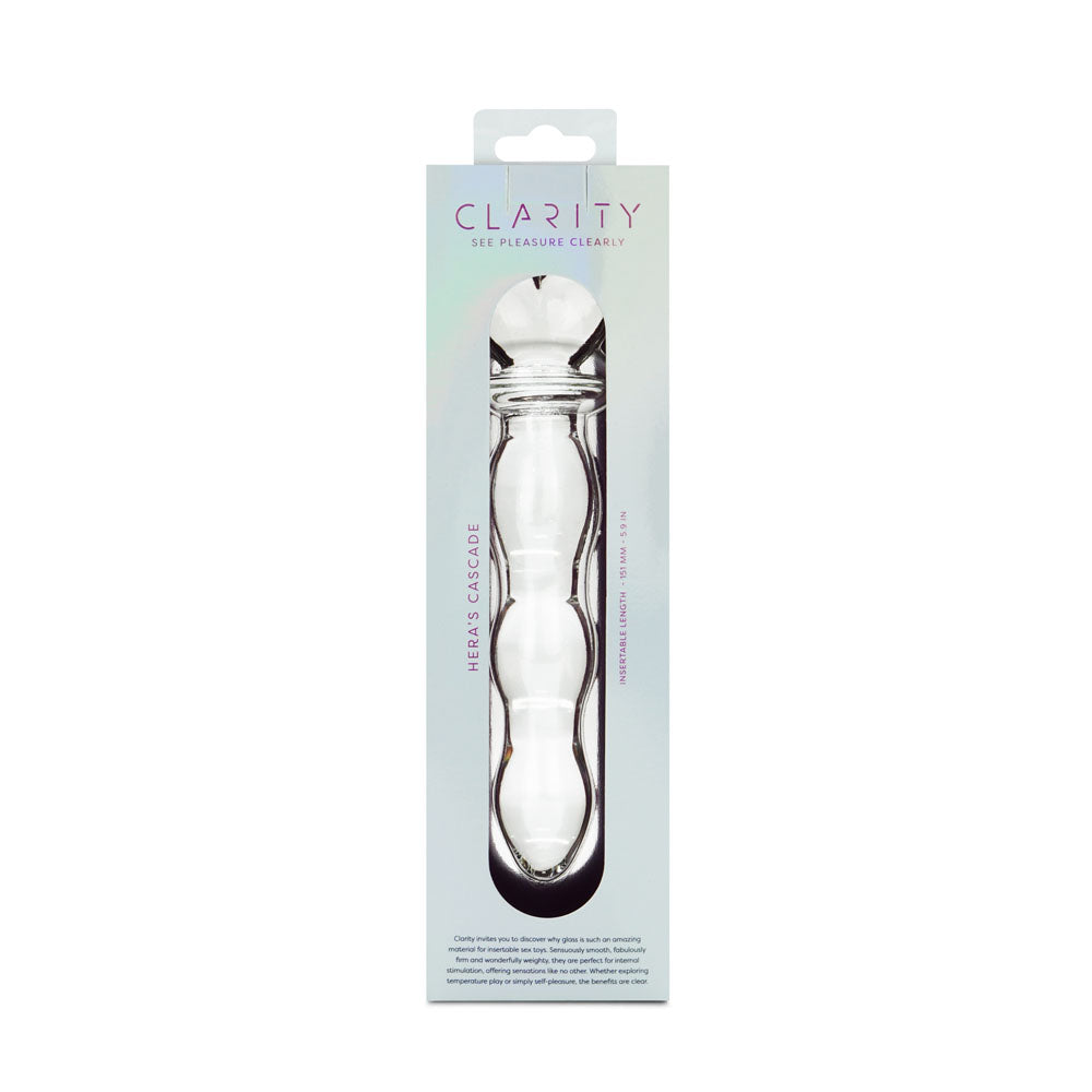 Clarity - Hera's Cascade - Clear 15 cm Glass Dildo Creative Conceptions