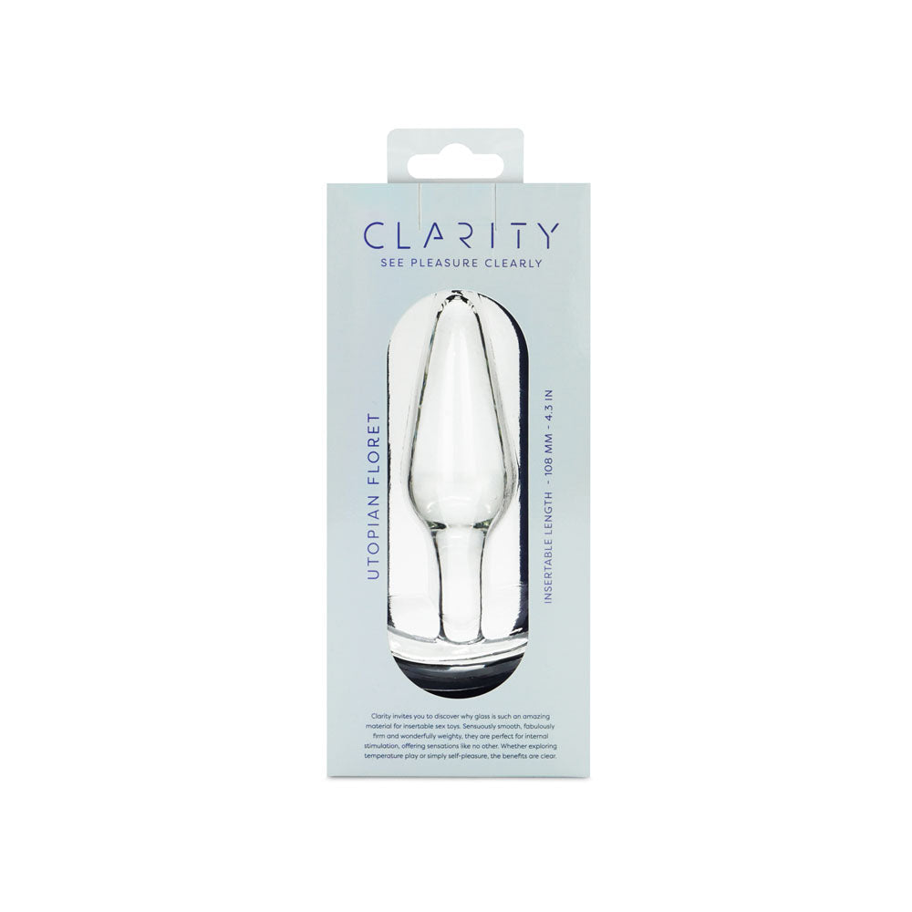 Clarity - Utopian Floret - Clear 11 cm Glass Butt Plug Creative Conceptions