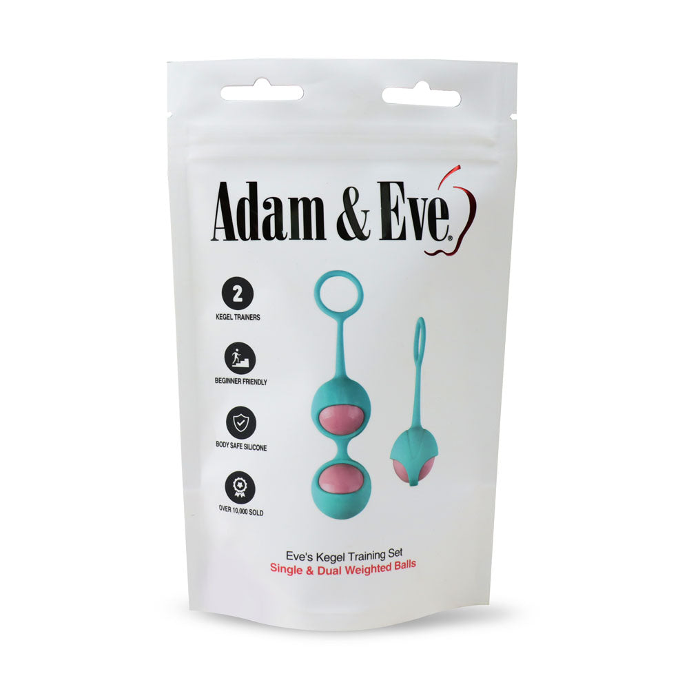 Adam & Eve Eve's Kegel Training Set - Teal/Pink Kegel Trainers - Set of 2 Adam & Eve