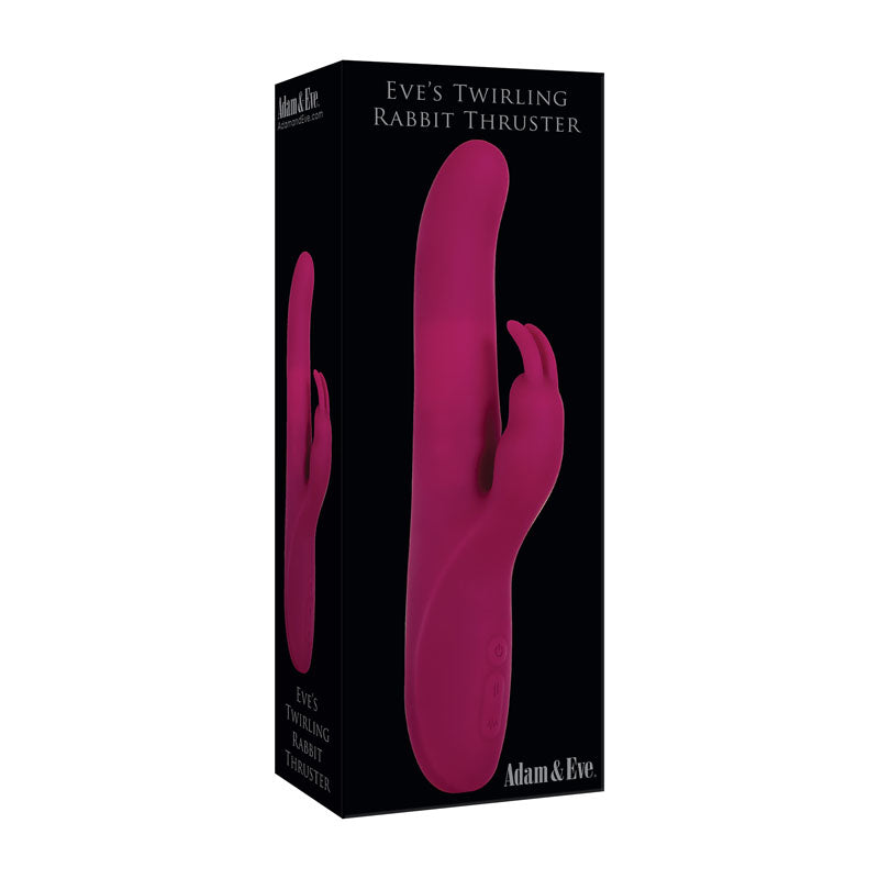 Adam & Eve Eve's Twirling Rabbit Thruster - Purple 24.1 cm USB Rechargeable Thrusting Rabbit Vibrator Adam & Eve