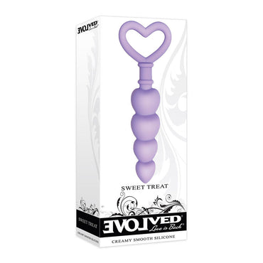 Evolved Sweet Treat - Purple 11.5 cm Beaded Butt Plug with Handle Evolved